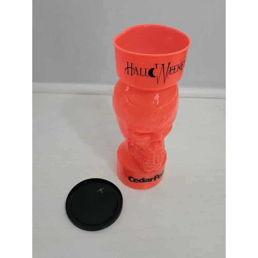 Cedar‎ Point Halloweekends Orange Skull Plastic Cup - NO Straw